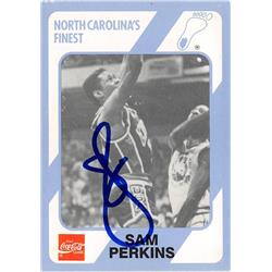 623488 Sam Perkins Autographed Basketball Card - North Carolina Tar Heels 1989 Collegiate Collection Coca Cola - No.73 -  Autograph Warehouse
