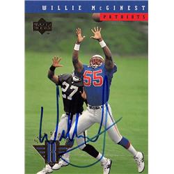 624071 Willie McGinest Autographed Football Card - New England Patriots 1994 Upper Deck Star Rookie - No.8