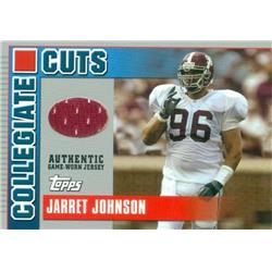 625022 Jarret Johnson Player Worn Jersey Patch Football Card - Alabama Crimson Tide 2003 Topps Collegiate Cuts Rookie - No.CCJJ -  Autograph Warehouse