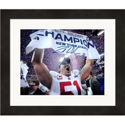 625086 8 x 10 in. Zak DeOssie Autographed Photo - New York Giants Super Bowl Champion - No.1 Matted & Framed