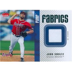638928 John Smoltz Player Worn Jersey Patch Baseball Card - Atlanta Braves 2006 Fleer Fabrics - No.FFSM