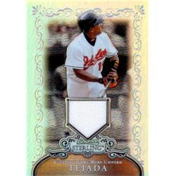 639114 Miguel Tejada Player Worn Jersey Patch Baseball Card - Baltimore Orioles 2006 Bowman Sterling Refractor - No.BSMT LE 163-199