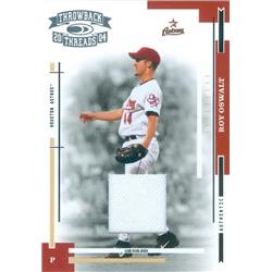 649618 Roy Oswalt Player Worn Jersey Patch Baseball Card - Houston Astros 2004 Donruss Threads - No.89 LE 8-100