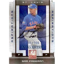 649956 Sam Freeman Autographed Baseball Card - St. Louis Cardinals 2008 Donruss Elite Extra Edition Rookie Refractor - No.85 LE 91-100 -  Autograph Warehouse