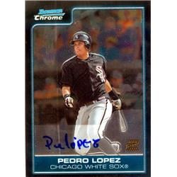 650035 Pedro Lopez Autographed Baseball Card - Chicago White Sox 2006 Bowman Chrome Rookie - No.BC227
