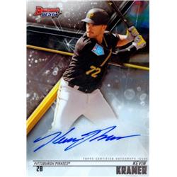 650203 Kevin Kramer Autographed Baseball Card - Pittsburgh Pirates 2018 Bowmans Best Chrome - No.B18KK