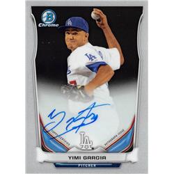 650778 Yimi Garcia Autographed Baseball Card - Los Angeles Dodgers 2014 Bowman Chrome Rookie - No.BCAPYG