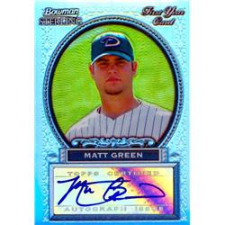 650834 Matt Green Autographed Baseball Card - Arizona Diamondbacks 2005 Bowman Sterling Refractor - No.BSMG LE 184-199