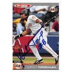 650859 Yorvit Torrealba Autographed Baseball Card - San Francisco Giants, FT 2004 Topps Total - No.111