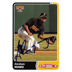 650903 Abraham Nunez Autographed Baseball Card - Pittsburgh Pirates, FT 2003 Topps Total - No.345