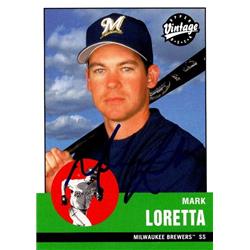 Mark Loretta Autographed Baseball Card - Milwaukee Brewers, FT 2001 Upper Deck Vintage - No.195