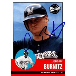 Jeromy Burnitz Autographed Baseball Card - Milwaukee Brewers, FT 2001 Upper Deck Vintage - No.189