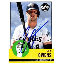 650997 Eric Owens Autographed Baseball Card - San Diego Padres, FT 2001 Upper Deck Vintage - No.296