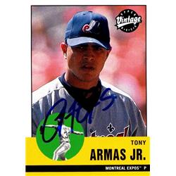 651005 Tony Armas Jr. Autographed Baseball Card - Montreal Expos, FT 2001 Upper Deck Vintage - No.248