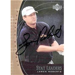 584158 Loren Roberts Autographed Trading Card - Golf, PGA Tour, California Polytechnic, SC 2001 Upper Deck Stat Leaders - No.SL16