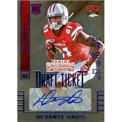 585188 Devante Davis Autographed Football Card - UNLV Runnin Rebels 2015 Panini Contenders Draft Ticket Foil Rookie - No.176