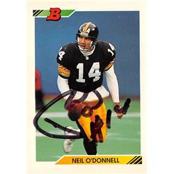 585216 Neil ODonnell Autographed Football Card - Pittsburgh Steelers 1992 Bowman - No.46 -  Autograph Warehouse