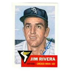 585268 Jim Rivera Autographed Baseball Card - Chicago White Sox 1991 1953 Topps Archives - No.156