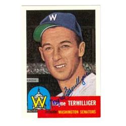 585276 Wayne Terwilliger Autographed Baseball Card - Washington Senators 1991 Topps Archives 1953 - No.159