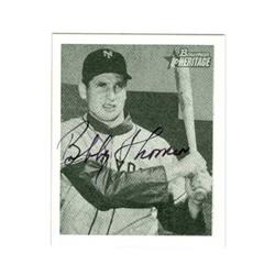 585453 Bobby Thomson Autographed Baseball Card - New York Giants 2001 Topps Bowman Heritage