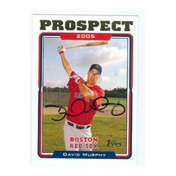 585553 David Murphy Autographed Baseball Card - Boston Red Sox 2005 Topps Prospect - No.UH104