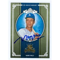 585916 Maury Wills Autographed Baseball Card - Los Angeles Dodgers 2005 Donruss - No.290 Diamond Kings