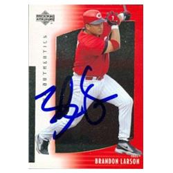 586147 Brandon Larsen Autographed Baseball Card - Cincinnati Reds 2003 Upper Deck - No.30 -  Autograph Warehouse