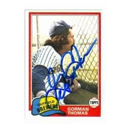 Gorman Thomas Autographed Baseball Card - Milwaukee Brewers 1981 Topps - No.135