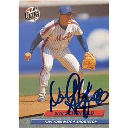 586792 Dick Schofield Autographed Baseball Card - New York Mets 1992 Fleer Ultra - No.538