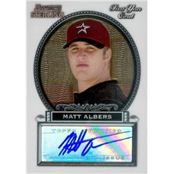 587157 Matt Albers Autographed Baseball Card - Houston Astros 2005 Bowman Sterling - No.BSMA