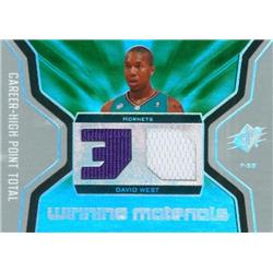 587620 David West Player Worn Jersey Patch Basketball Card - New Orleans Hornets 2007 Upper Deck Winning Materials - No.WMJWE