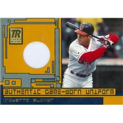 587654 Roberto Alomar Player Worn Jersey Patch Baseball Card - Cleveland Indians 2001 Topps Reserve - No.TRRRA