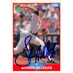 157209 Shawn Hillegas Autographed Baseball Card - Los Angeles Dodgers 1989 Score - No.488