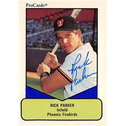 618556 Rick Parker Autographed Baseball Card - Phoenix Firebirds, San Francisco Giants 1990 ProCards Minor League Rookie - No.52