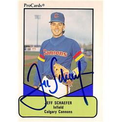 618565 Jeff Schaefer Autographed Baseball Card - Clagary Cannons, Seattle Mariners 1990 ProCards Minor League Rookie - No.125