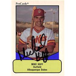 618566 Mike Huff Autographed Baseball Card - Albuquerque Dukes, Los Angeles Dodgers 1990 ProCards Minor League Rookie - No.79