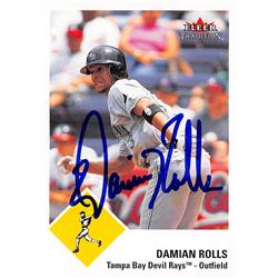 618693 Damian Rolls Autographed Baseball Card - Tampa Bay Devil Rays, SC 2003 Fleer Tradtion - No.367
