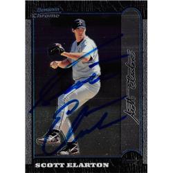 618751 Scott Elarton Autographed Baseball Card - Houston Astros, SC 1999 Bowman Chrome - No.93