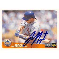 Rico Brogna autographed baseball card (New York Mets, SC) 1996 Upper Deck #224 - MLB Autographed Baseball Cards