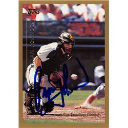 618871 Brian Johnson Autographed Baseball Card - San Francisco Giants, SC 1999 Topps - No.102