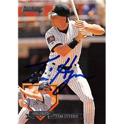618969 Tim Hyers Autographed Baseball Card - San Diego Padres, SC 1995 Donruss - No.393