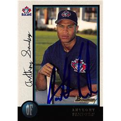 Anthony Sanders autographed Baseball Card (Toronto Blue Jays, SC) 1998 Bowman Rookie #95 - Baseball Slabbed Autographed Cards