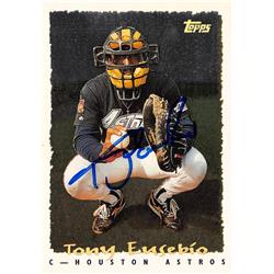 Tony Eusebio autographed baseball card (Houston Astros, SC) 1995 Topps Cyberstats #250 - Baseball Slabbed Autographed Cards