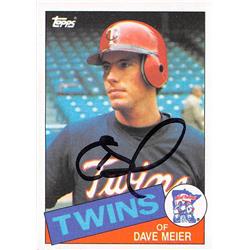 Dave Meier Autographed Baseball Card - Minnesota Twins 1985 Topps - No.356
