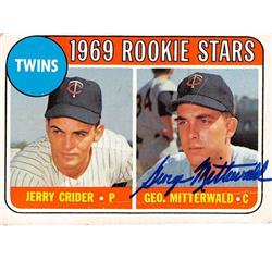 619222 George Mitterwald Autographed Baseball Card - Minnesota Twins 67 1969 Topps - No.491 Rookie Stars
