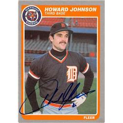 619279 Howard Johnson Autographed Baseball Card - Detroit Tigers 1985 Fleer - No.12