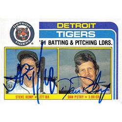 Dan Petry Steve Kemp autographed baseball card (Detroit Tigers) 1982 Topps #666 - Baseball Slabbed Autographed Cards