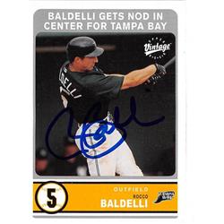619638 Rocco Baldelli Autographed Baseball Card - Tampa Bay Devil Rays 2003 Upper Deck Vintage - No.312