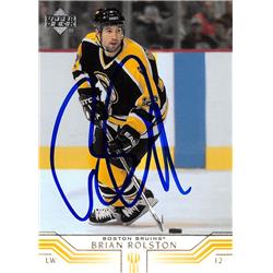 Brian Rolston Autographed Hockey Card - Boston Bruins, SC 2001 Upper Deck - No.17