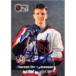 619910 Vincent Damphousse Autographed Hockey Card - Toronto Maple Leafs 1991 Pro Set - No.293